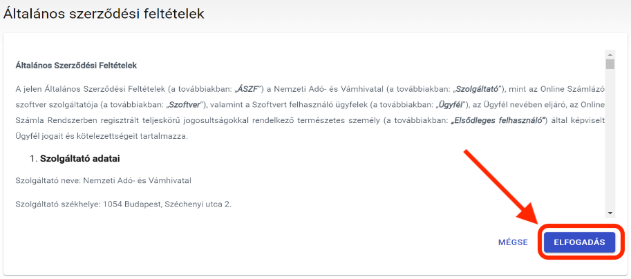 Általános Szerződési Feltételek elfogadása