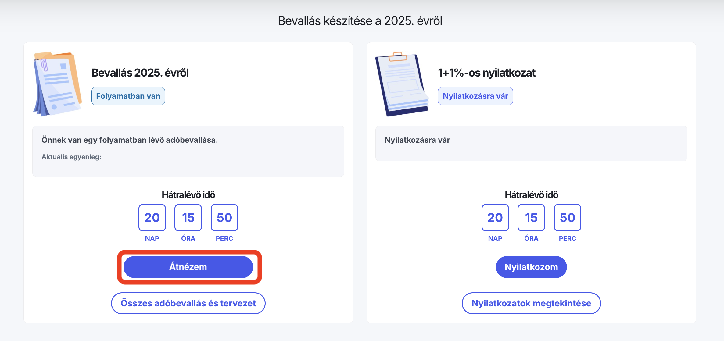 1) Bevallás megnyitása