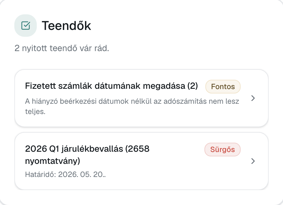 Taxo teendők és emlékeztetők